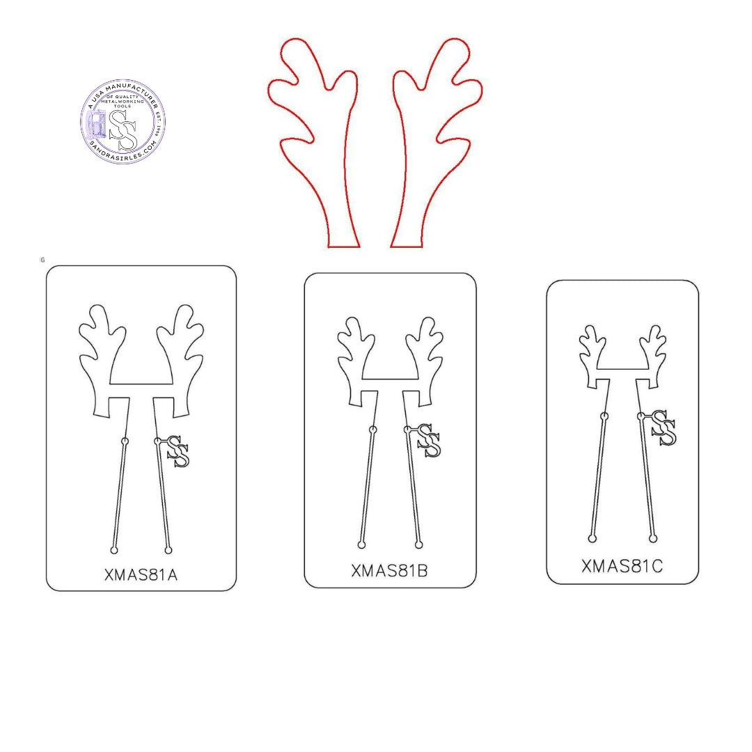 PANCAKE DIE XMAS81 ANTLER LEFT & RIGHT